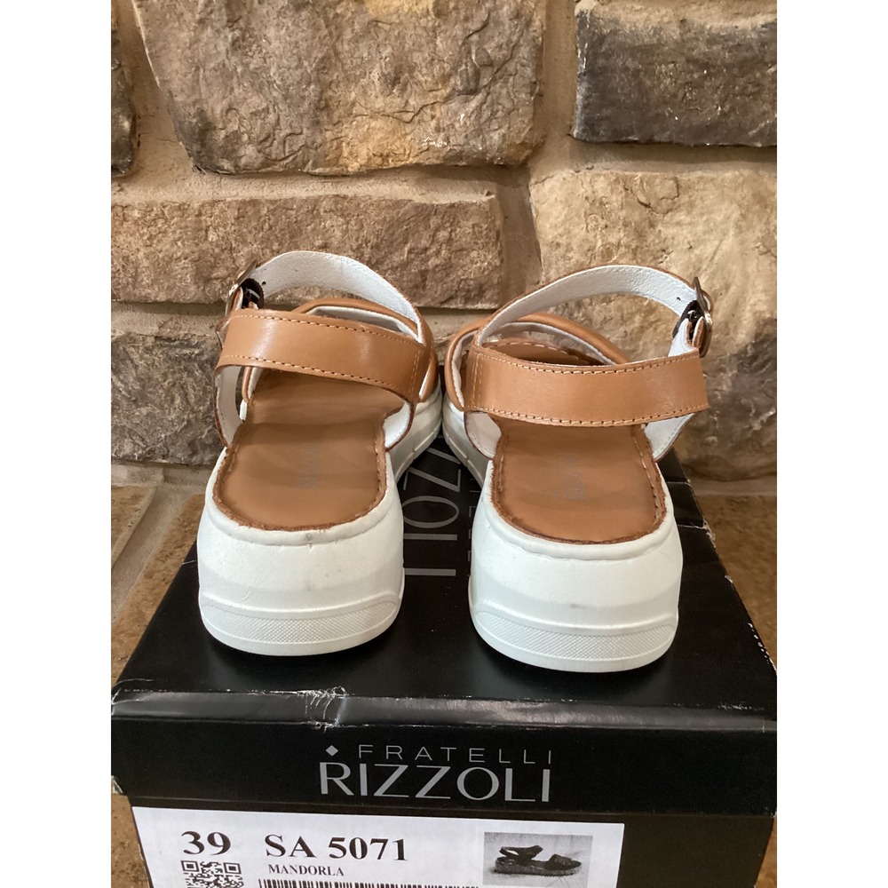 Fratelli Rizzoli SA 5071 Mandorla Brown Platform Sandals Womens 39 NEW - Picture 7 of 8